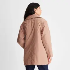 Women's Notched Lapel Double Breasted Puffer Coat - Future Collective&trade; with Reese Blutstein Tan