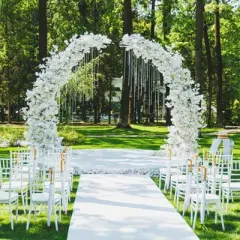 86.5in Metal Wedding Arches, Metal Garden Arch Trellis for Climbing Plants