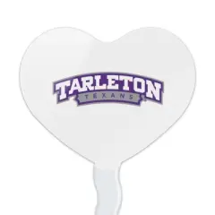 Tarleton State University Secondary Logo Heart Love Cupcake Picks Toppers Decoration Set of 6