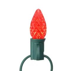 Northlight Pack of 25 Faceted LED C7 Red Christmas Replacement Bulbs
