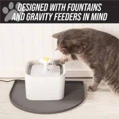 Leashboss Silicone Fountain Mat, Water Station Tray, for Pet Fountains, Dog Gravity Water Bowls and Automatic Dispensing Cat Feeders