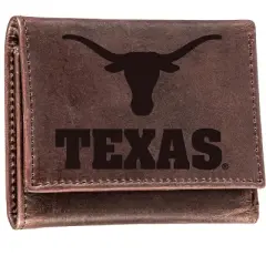 Evergreen University of Texas Crazy Horse Collection Tri-Fold Wallet