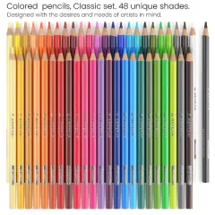 Arteza Colored Pencils, Triangle-Shaped, Assorted Colors, Set for Adults Artists - 48 Pack
