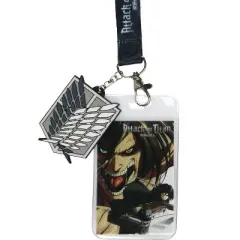Attack on Titan Scout Regiment ID Lanyard Badge Holder with Rubber Pendant