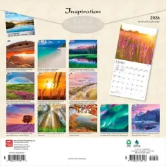 BrownTrout Inspiration 2026 12"x24" Hanging Square Wall Calendar Plastic-Free