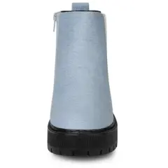 Allegra K Women's Platform Boots Chunky Heels Chelsea Ankle Boots