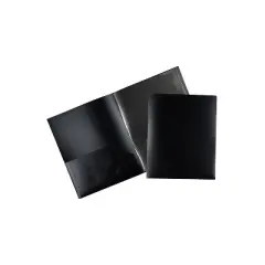 JAM Paper 6-Pocket Heavy Duty Folders Black 2/Pack (389MP6bl) 389MP6BL