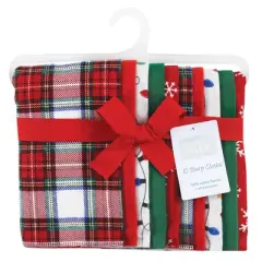 Hudson Baby Unisex Baby Cotton Flannel Burp Cloths, White Tartan, One Size