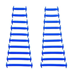 The Original Stretchlace No-Tie Silicone Elastic Shoelaces &ndash; Blue Tieless Shoe Laces (1 Set)