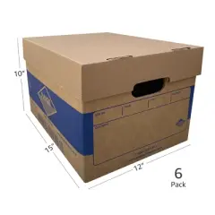 UBMOVE Office Moving Storage Boxes (6 Pack) Miracle File Moving Boxes