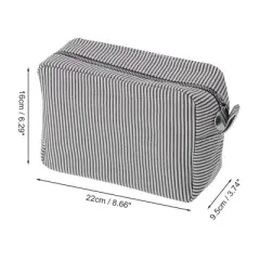 Unique Bargains Large Striped Pattern Makeup Bag 1Pc