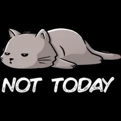 Men's Design By Humans Not Today Cat By EduEly T-Shirt
