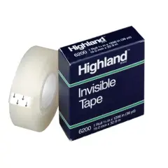 Highland Invisible Tape, 3/4" x 1296", 6 Rolls