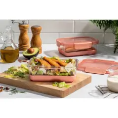 Ello 4pc 3.4c Glass Refresh Food Storage Container Set