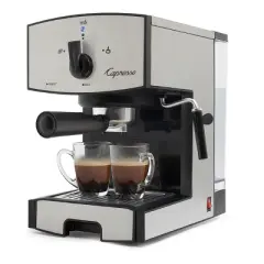 Capresso Stainless Steel Espresso/Cappuccino Machine - EC50 117.05: 1350W Electric Espresso Maker, 42oz Capacity, Self-Cleaning