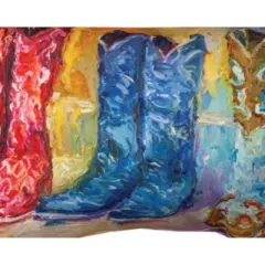 Manual Woodworks and Weavers Western Outdoor Pillow &ndash; Cowboy Boots Design, Climaweave 13x18