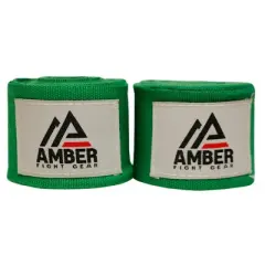 Amber Fight Gear Mexican Style 200" Elastic Handwraps, Breathable, Durable, Machine Washable for MMA, Boxing, Kickboxing, Muay Thai, Green, Pair
