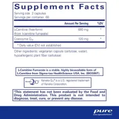 Pure Encapsulations CoQ10 l-Carnitine Fumarate - Ultra-Charged Cardiovascular Support - 120 Capsules