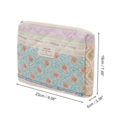 Unique Bargains Durable Ditsy Floral Handheld Quilting Makeup Bag Colorful 1 Pc
