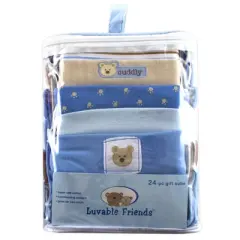 Luvable Friends Baby Boy Layette Gift Cube, Blue Bear, 0-3 Months
