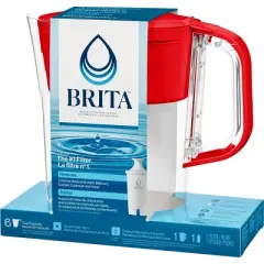 Brita Water Filter 6-Cup Denali Water Pitcher Dispenser with Standard Water Filter