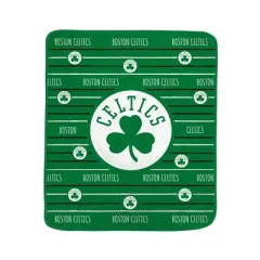 NBA Boston Celtics Logo Stripe Binding Edge Flannel Fleece Blanket