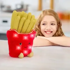 FAO Schwarz 11" Glow Brights Plush LED with Sound French Fries: Polyester Food-Themed Stuffed Toy