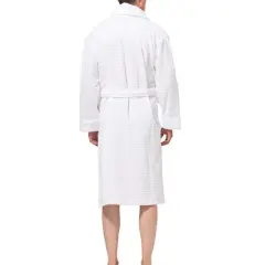 Alpine Swiss Dario Mens Luxury Waffle Knit Cotton Bathrobe Shawl Collar Hotel Spa Robe