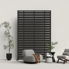 DSVIMOY Privacy Screens and Panels, Freestanding Outdoor Indoor Privacy Screen,Patio Decorative Privacy Screen, Black, 48.31"*15.75"*70.75"