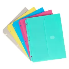 C-Line&reg; Binder Pocket, Side Loading, Assorted, Pack of 18