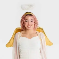Adult Angel Halloween Costume Wings - Hyde and EEK! Boutique&trade;: Gold Polyester Accessories