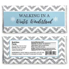 Big Dot of Happiness Winter Wonderland - Candy Bar Wrappers Snowflake Holiday Party and Winter Wedding Favors - Set of 24