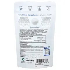 Micro Ingredients Hyaluronic Acid Powder, 3.52 oz (100 g)