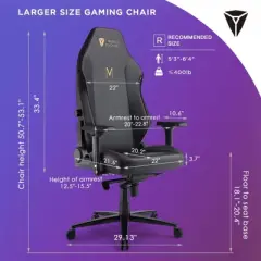 AMERLIFE Gaming Chair Ergonomic PC Game Chair- Lumbar Support Headrest 4D Armrests Computer Chair