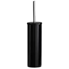 Deluxe Premium Aluminum Handle Toilet Brush with Fully Removable Liner Black - Bath Bliss