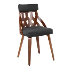 Set of 2 York Dining Chairs Charcoal/Walnut - Lumisource