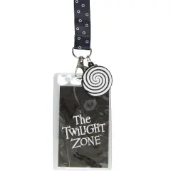 The Twilight Zone ID Lanyard Badge Holder w Hypnotic Spiral Rubber Pendant