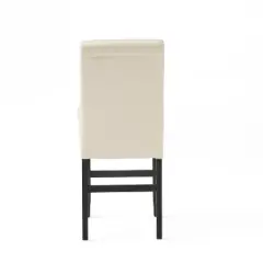 Set of 2 Lisette Leather 25" Counter Height Barstool Ivory - Christopher Knight Home