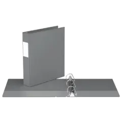 Davis Group 6pk 1.5" Premium Economy Angled D-Ring Binder Gray: Hard Cover, 350 Sheet Capacity, 2 Pockets, Polypropylene