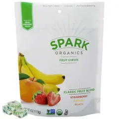 Spark Organics Fruit Chews, Made with Certified Organic Fruits, Simple Ingredients & Delicious Flavors - 8 Pack