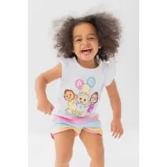 CoComelon JJ Girls T-Shirt and Shorts Outfit Set Toddler