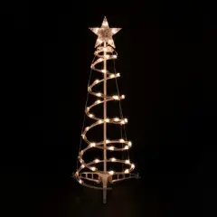 Northlight Lighted Outdoor Spiral Christmas Cone Tree with Star - 3' - Clear Lights