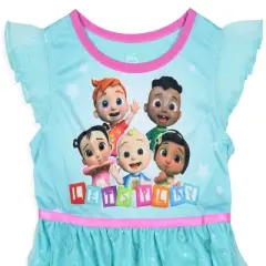 CoComelon Toddler Girls Lets Play Ruffle Sleeve Dressy Glitter NightGown