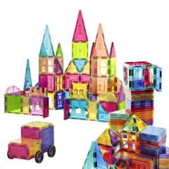 Contixo ST4 -Kids Toy Magnet Tiles -112 PCS 3D Building Blocks STEM Construction