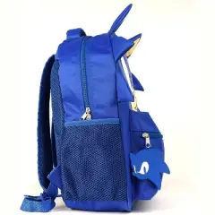 Sonic Backpack for Boys & Girls, Bookbag with Adjustable Shoulder Straps & Padded Back,16 Inch Schoolbag with 3D Features