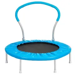 KTMBDW 36" Trampoline for Kids with Handle, 220lbs Capacity Indoor & Outdoor Toddler Trampoline for Boys & Girls,Blue & Black