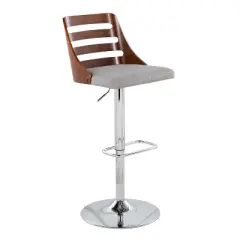 Set of 2 Trevi Upholstered Barstools Gray/Walnut - Lumisource