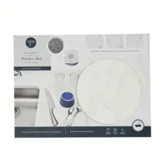 Core Kitchen Quick Dry Diatomite Kitchen Mat with Non Slip Feet: White Dish Drying Mat, Hand Wash, 16"x12"