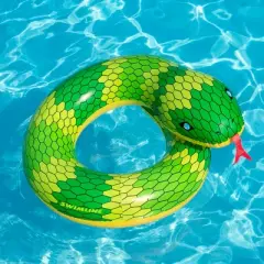 Swimline 28" Green and Yellow Snake Swimming Pool Inner Tube Float