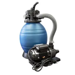 Swimline 12" .33HP HydroTools Sand Filter Pool Cleaning System Pump for 8000 Gallons Above Ground Swimming Pools and 4 Way Function Valve (71225)